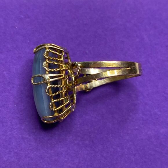 💛 Antique 9k Gold Dendritic Agate Ring - Picture 2 of 7